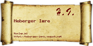 Heberger Imre névjegykártya